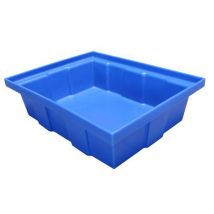 EMP - Mini bac de rétention sans pied - 70L Bleu - Polyéthylène haute densité - Résistant acides et bases - Emboîtable