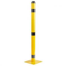 Poteau Aluminium D60 Mm Tête Chaine Jaune/noir Sur Platine