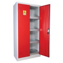 Armoire De Sûreté 300l 2 Portes Rouge Pour Produits Dangereux