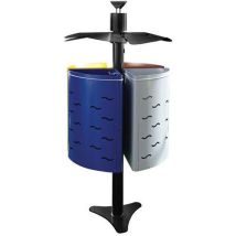 Medial - Poubelle d'extérieur Tryvia 140L - Tri sélectif 4 flux - Métal Noir - Idéale pour extérieur