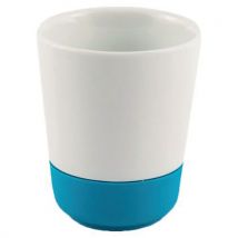 Gobelets 16 Cl Antidérapants Porcelaine Blanc/bleu