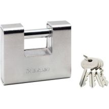 Master Lock - Cadenas rectangulaire 690EURD Gris - 18mm - 4 clés - Acier Zinc