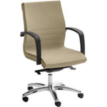 Fauteuil De Direction Bas Dama - Revêtement Cuir - Ivoire