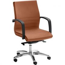 Fauteuil De Direction Bas Dama - Revêtement Cuir - Marron