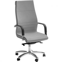 Fauteuil De Direction Haut Dama - Revêtement Cuir - Gris