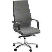 Fauteuil Direction Haut Dama - Revêtement Cuir - Anthracite