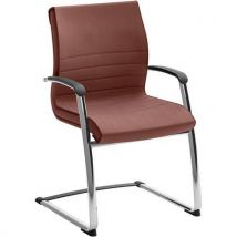 Fauteuil Visiteur Dama - Revêtement Cuir - Bordeaux