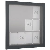 Vitrine D'affichage Gg12 - Murale - Anthracite - 12 Feuilles