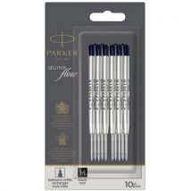 Lot De 10 Recharges Pour Stylo Bille Parker Encre Noire