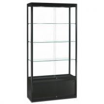Vitrine Exposition Avec Rangement 100 X 40 X 200 Cm - Noir