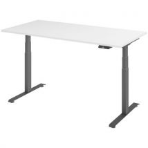 Bureau Électrique 160 X 80 Cm Blanc-graphite