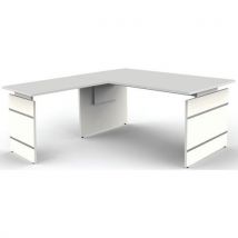 Bureau Réglable Form4 L1600mm + Extension L1000mm Gris Clair