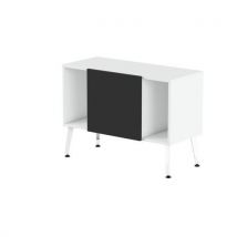 Rangement Bas Teni Lg.100 Cm 1p 2 Niches Blanc /noir