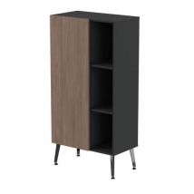 Rangement Haut Teni Lg.80 Cm 1p 3 Niches Noir /noyer