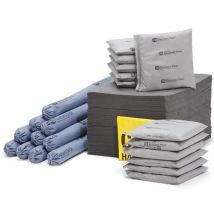 Pig - Recharge Absorbant Universel pour Kit Conteneur à Roulette - 87.9 L - Tous Liquides - Bleu/Gris
