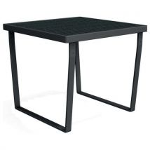 Urbemob - Table haute Arbane 120 cm PMR - Aluminium Noir - 4 places - Éco-responsable