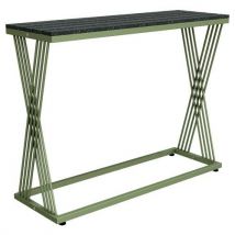 Urbemob - Table haute Viognier 120 cm - Gris Foncé/Vert - Aluminium - 93.2 cm Hauteur - Éco-responsable