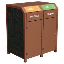 Urbemob - Poubelle Chardonnay Bio 120L Marron - Tri Sélectif Extérieur Collectivité - Recyclable 100%