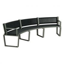 Banc Arbane Cintré 250 Cm Urbecosi - Ipra/alu Gris 7016