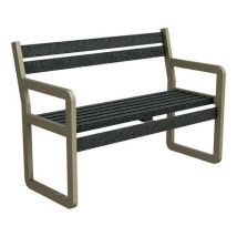 Urbemob - Banc Chardonnay 120 cm Gris Foncé Jaune Clair - Aluminium IPRA - Éco-responsable 86% Recyclé - 25 Ans Garantie