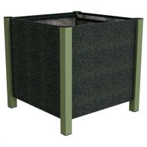 Urbemob - Jardinière Floralu 82x82cm - Métalloplastique IPRA/Alu Vert - 470.68L - Éco-responsable 80% Recyclé
