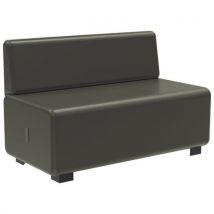 Chauffeuse 2 Places Hizia Tissu Enduit Pvc Anthracite