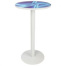 Guéridon Haut Pied Métal Plateau Triangle- Manutan Expert