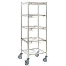 Tournus Equipement - Chariot Porte Bacs GN 18 Cases par Niveaux - Acier - 620x678x1754 mm - Livré à plat