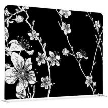 Cloison En Tissu 150-150 Double Fleurs De Cerisier Japonais Abstraites Noires