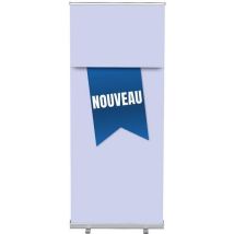 Showdown Displays - Roll-Banner Budget 85-200 Bleu - 870x2080mm - Léger et Pratique