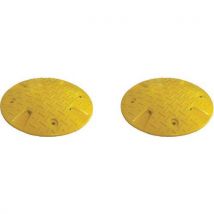 Schake - Ralentisseur Rond PVC Jaune 425x50mm - Sécurité Voirie - Fixation Vis/Adhésif - Éco-responsable