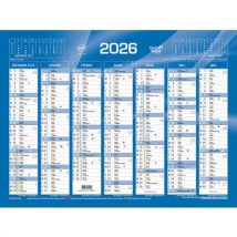 Calendrier Banque - Bleu - 55x405cm