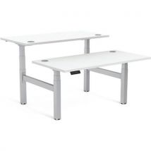 Bureau Bench Réglable Cambio-piètement Gris 100cm Blanc