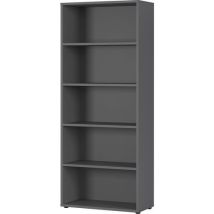 Germania - Bibliothèque GW-Agenda 80x197cm - 5 cases - Anthracite - Montage facile