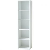 Germania - Bibliothèque GW-Monteria - 50x196cm - Blanc - 5 cases - Aggloméré - Montage facile