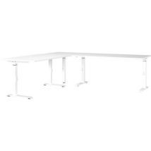 Germania - Bureau d'angle mécanique GW-Mailand 260x200cm Blanc - 2 pieds - Plateau aggloméré - Montage facile