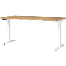 Germania - Bureau électrique réglable GW-Jet 160cm Chêne clair/Blanc - Hauteur 72-120cm - Charge 80kg