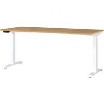 Germania - Bureau électrique réglable GW-Jet 180cm Chêne/Blanc - Hauteur 72-120cm - Charge 80kg - Bureau droit