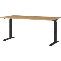 Germania - Bureau droit mécanique GW-Agenda 160cm Chêne/Noir - Hauteur réglable 68-91cm - Charge 80kg