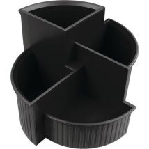 Helit - Organiseur de bureau The Hub Line - Noir - 4 compartiments - Polystyrène - Recyclable