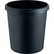 Helit - Corbeille à papier The German - 18L - Noir - Ronde et pratique pour intérieur