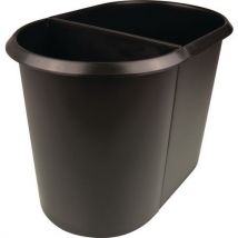 Corbeille Papier De Tri Sélectif-2 Compartiments-anthracite