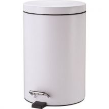 Poubelle À Pédale Acier - Blanc - 12l