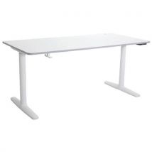 Bureau Réglable Électrique 1 Moteur 120x60 Blanc Pieds Blanc