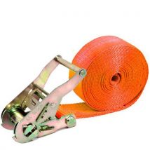 Ponsa - Sangle à cliquet 35mm 6m Orange - Polyester - Norme EN 12195-2 - Levage sécurisé