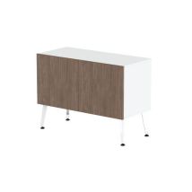 Rangement Bas Teni Larg.80 Cm 2 Portes Blanc/noyer