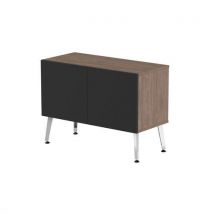 Rangement Bas Teni Larg.80 Cm 2 Portes Noyer/noir