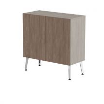 Rangement Bas Teni Larg.100 Cm 2 Portes Chêne Gris/noyer