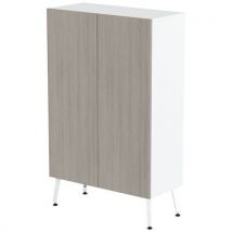 Rangement Haut Teni Larg.80 Cm 2 Portes Blanc/chêne Gris