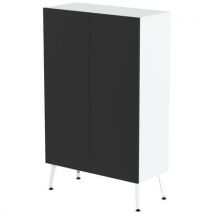 Rangement Haut Teni Larg.100 Cm 2 Portes Blanc/noir